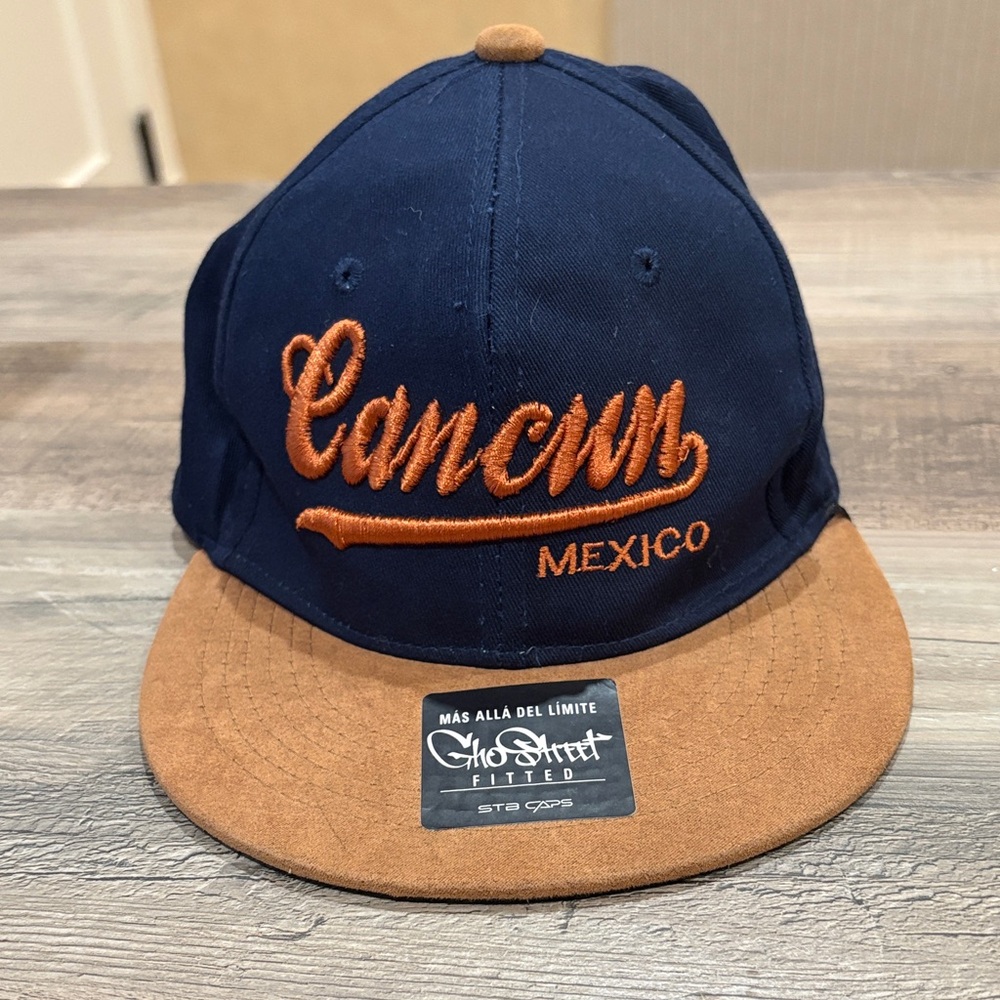 Navy and Tan Cancun Snapback Hat